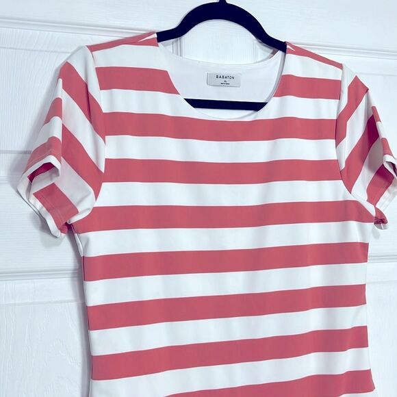 Striped Pink and White Bodysuit Top - Picture 4 of 8